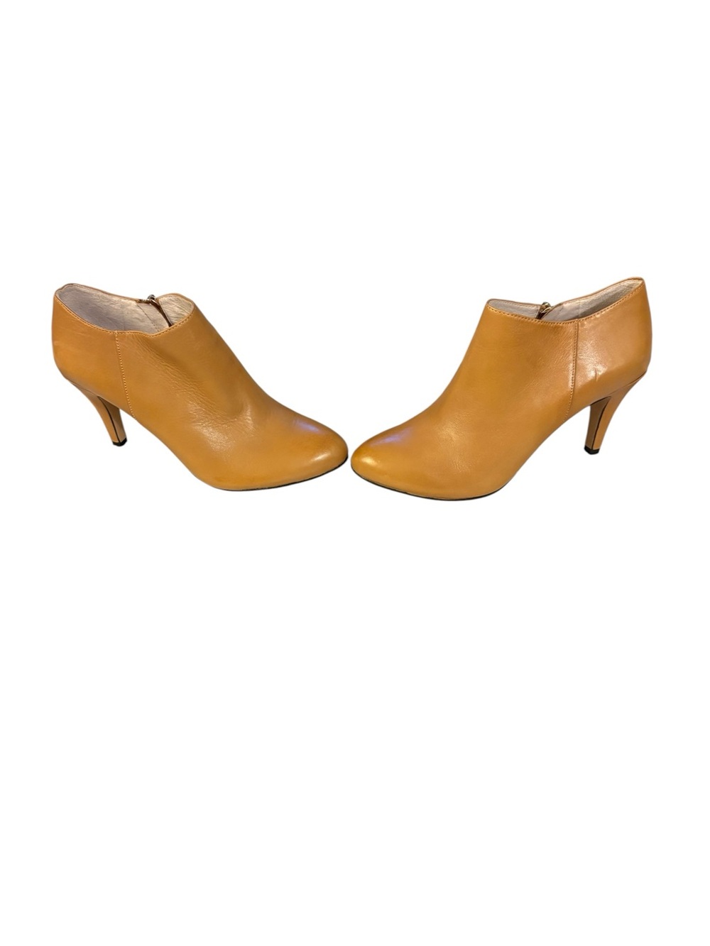 Vince Camuto Mustard Leather Pointed Ankle Booties